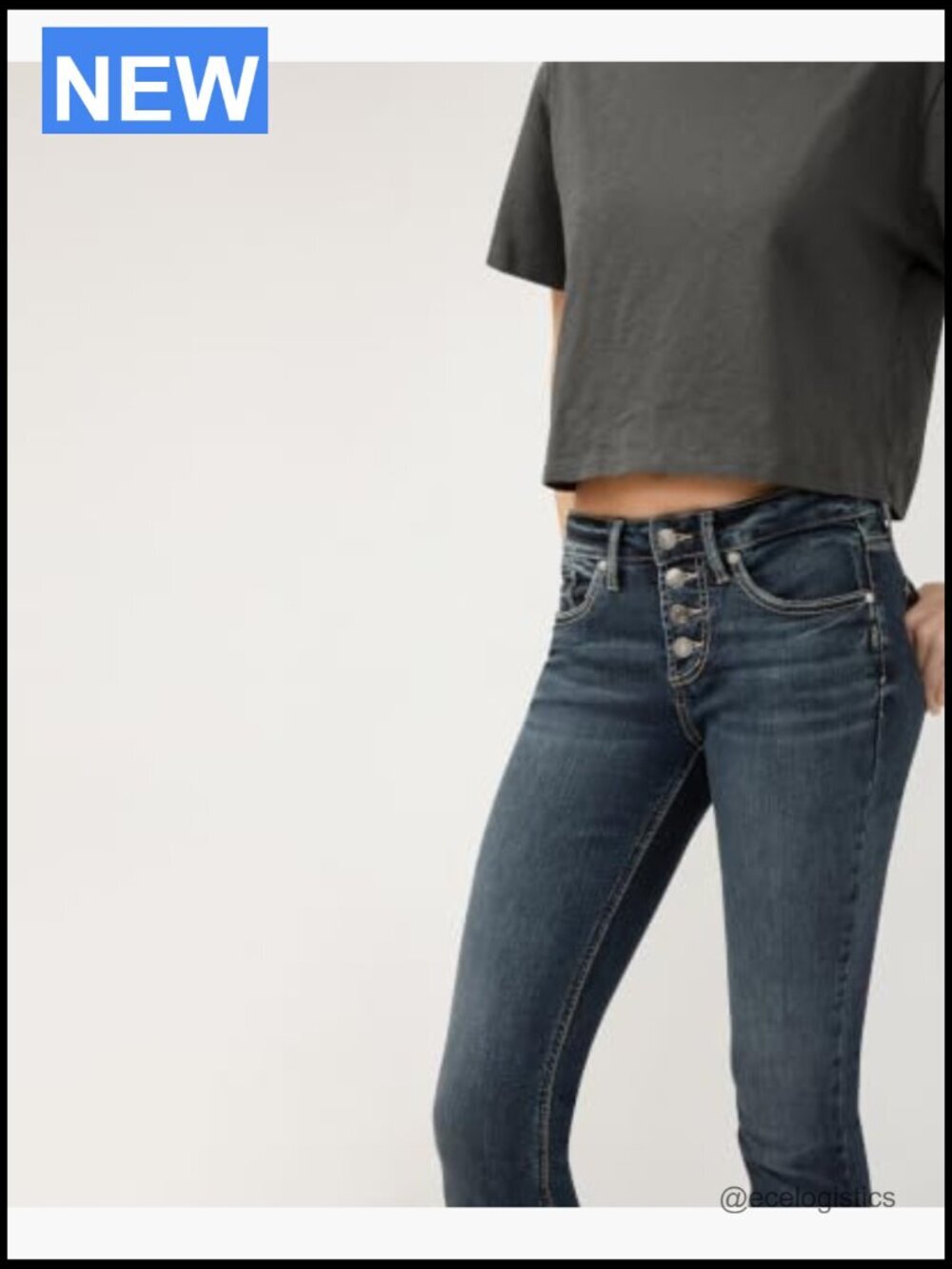 Mid Rise Curvy Fit Slim Bootcut Jeans - Stretch Denim - Picture 4 of 7